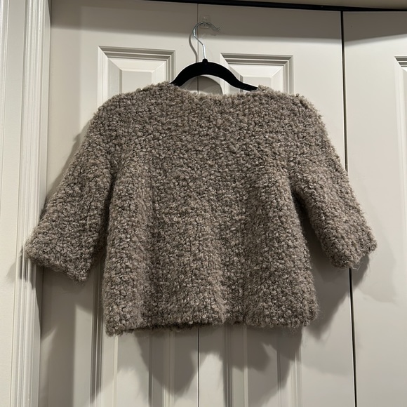 LO. RI. Sweater Made in Italy cropped style bolero shrug open front - Picture 2 of 12